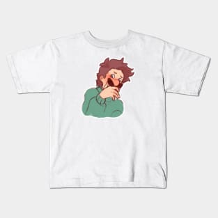 Green stache’ Kids T-Shirt